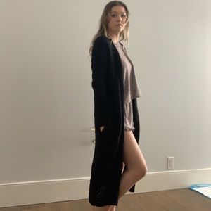 Black knit cardigan